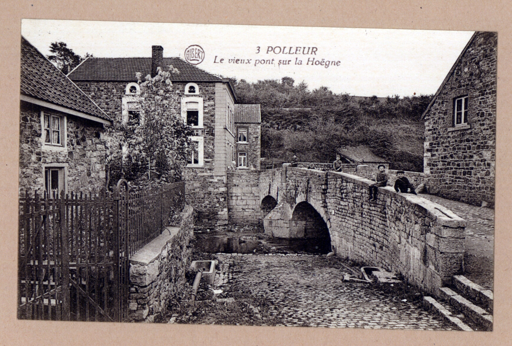 Carte postale ancienne du vieux pont de Polleur sur la Hoëgne
