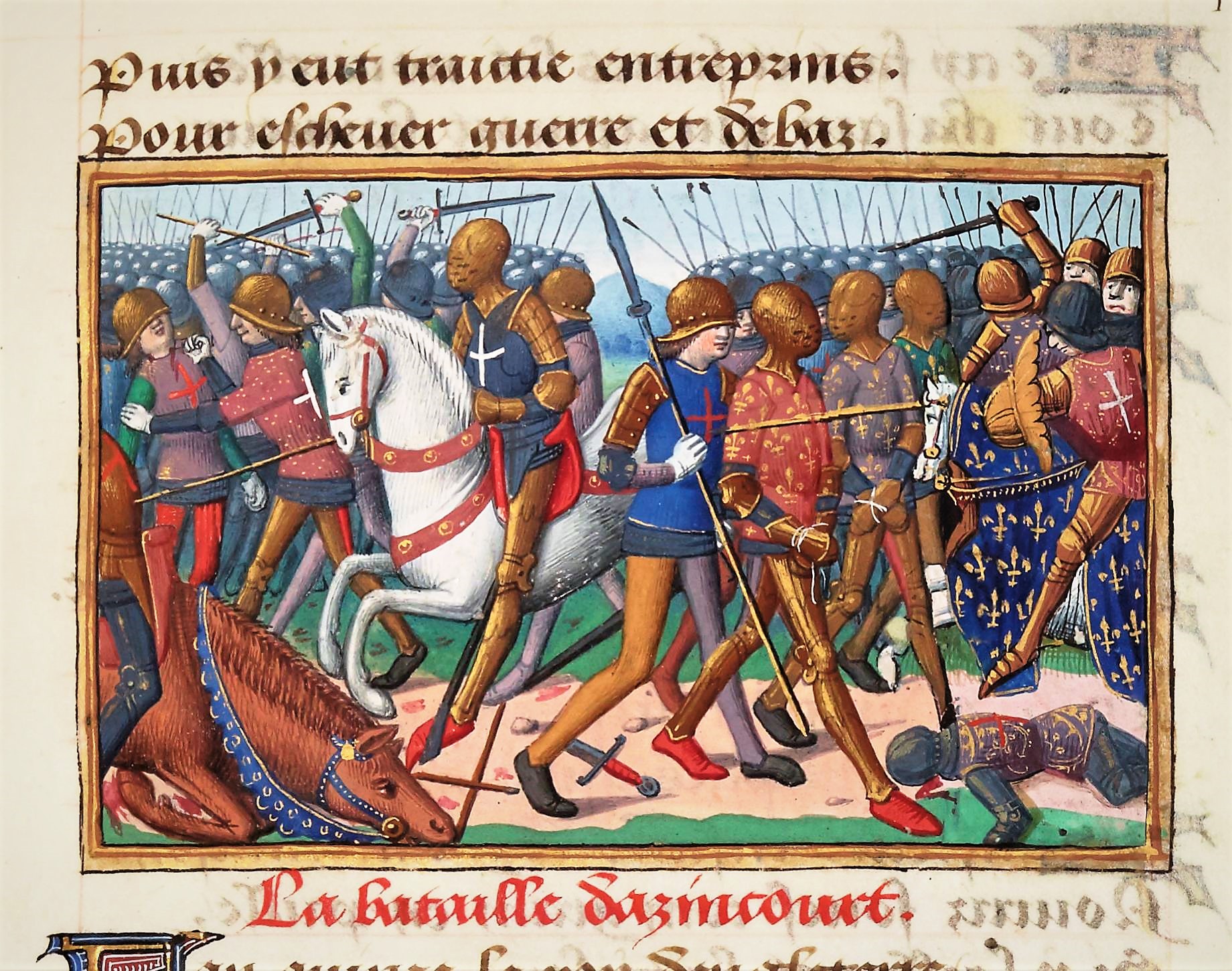 Enluminure représentant la bataille d’Azincourt